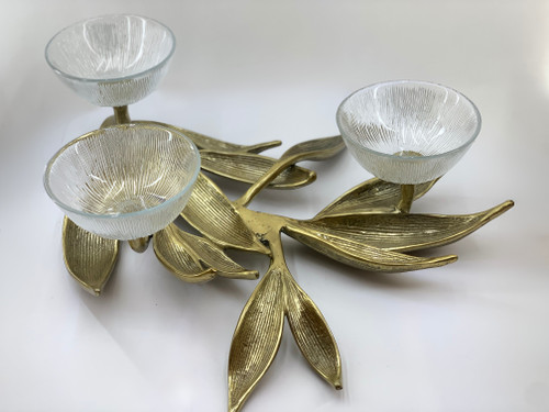 ظرف آلومینیومی اردو خوری سه کاسه رنگ طلایی